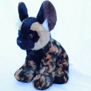 Destination Nation Black Brown 12 In African Wild Painted Dog Hyena Plush - 2/21